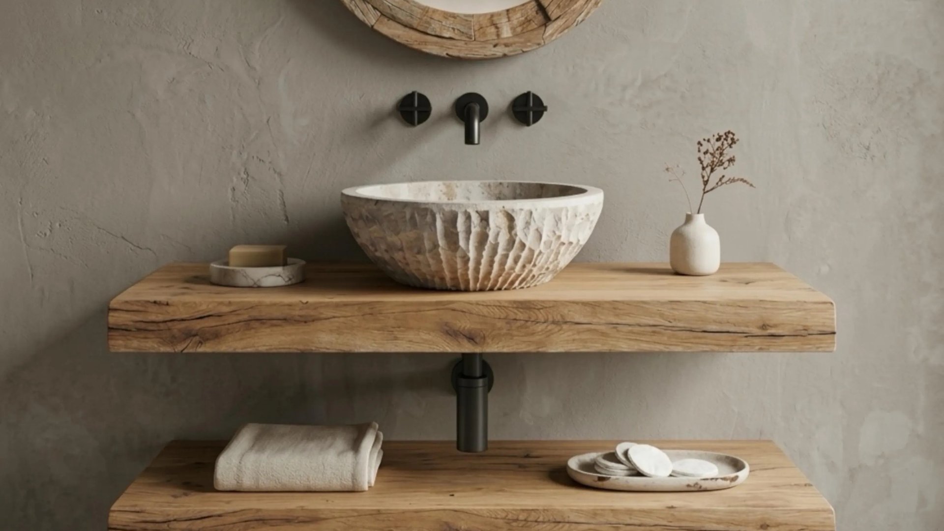 corner sink floating vanity compact bathroom niche