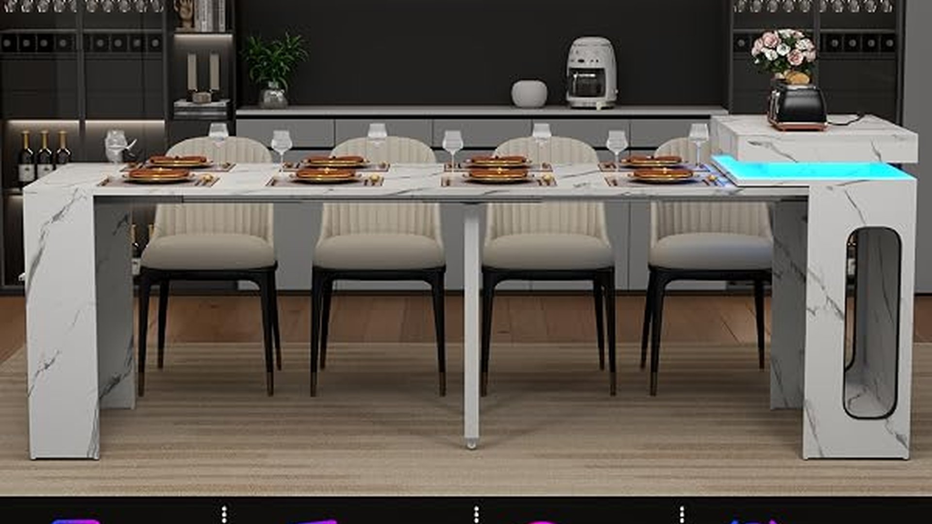 coffee table with heating pads wall-mounted dining