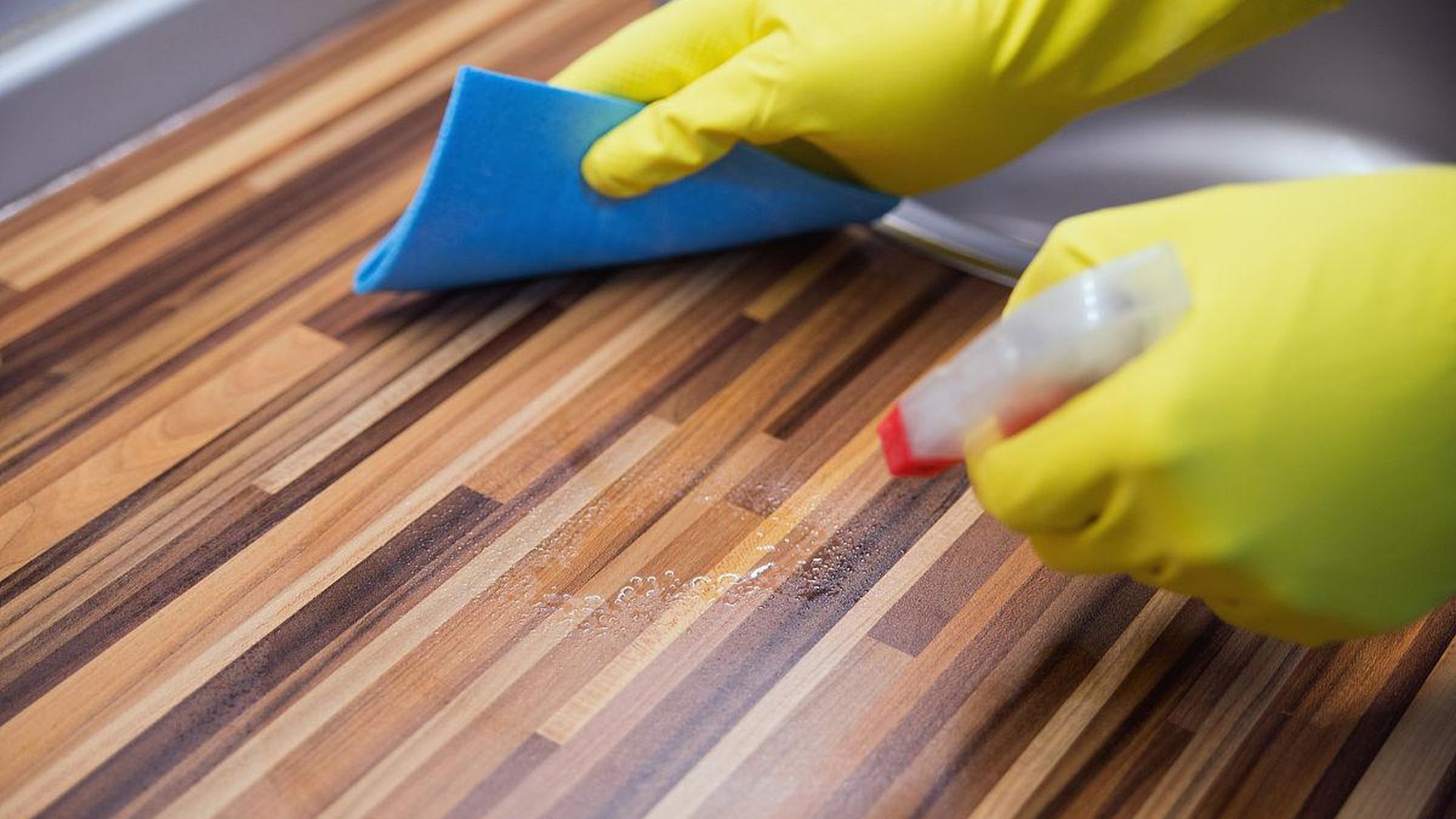 wood surface hidden area cleaner test stain residu